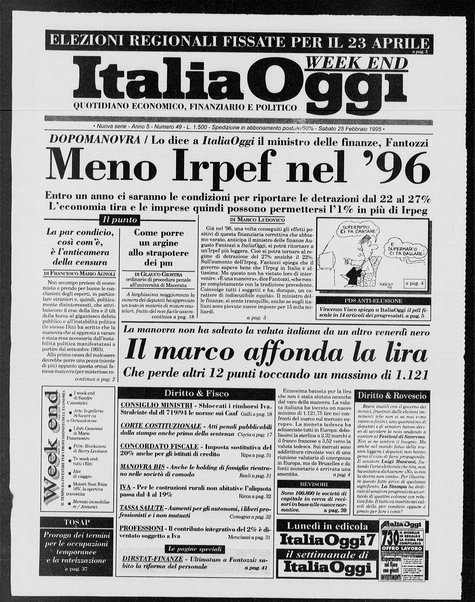 Italia oggi : quotidiano di economia finanza e politica